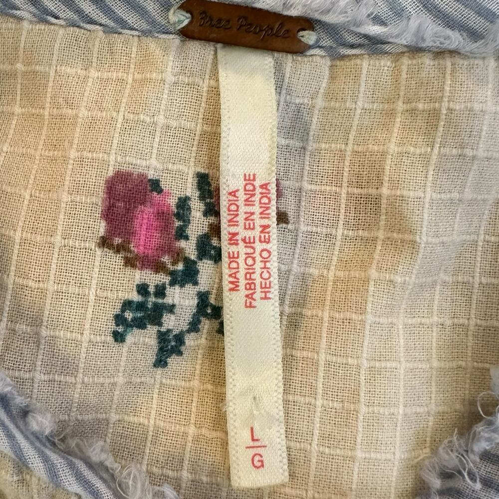 Free People Bohemian Prairie Sundown Mini Dress Tunic Top Ivory Combo Large - Picture 11 of 15